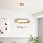 Italian Luxury Crystal Chrome Chandelier Ceiling Light