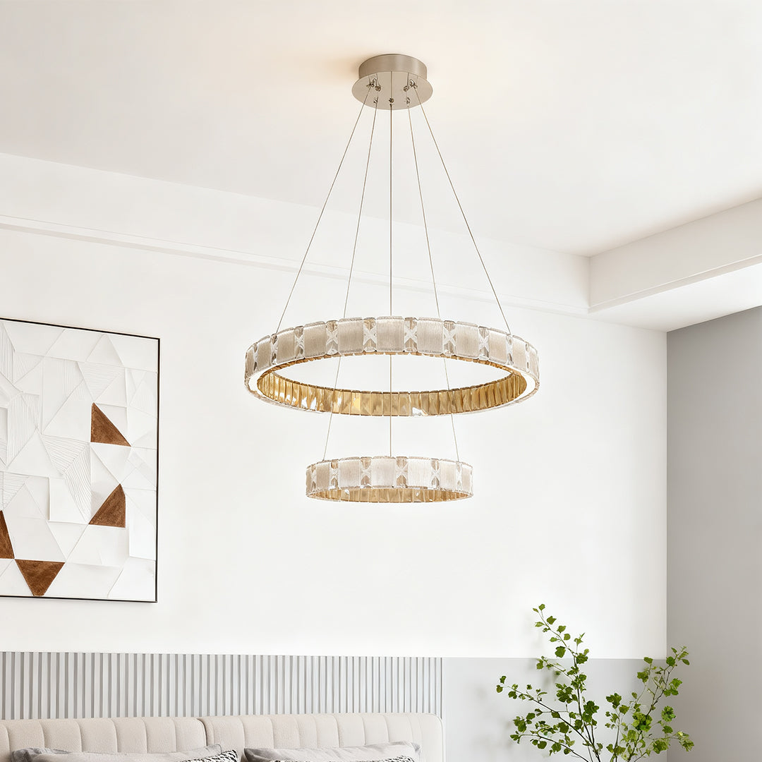 Italian Luxury Crystal Chrome Chandelier Ceiling Light