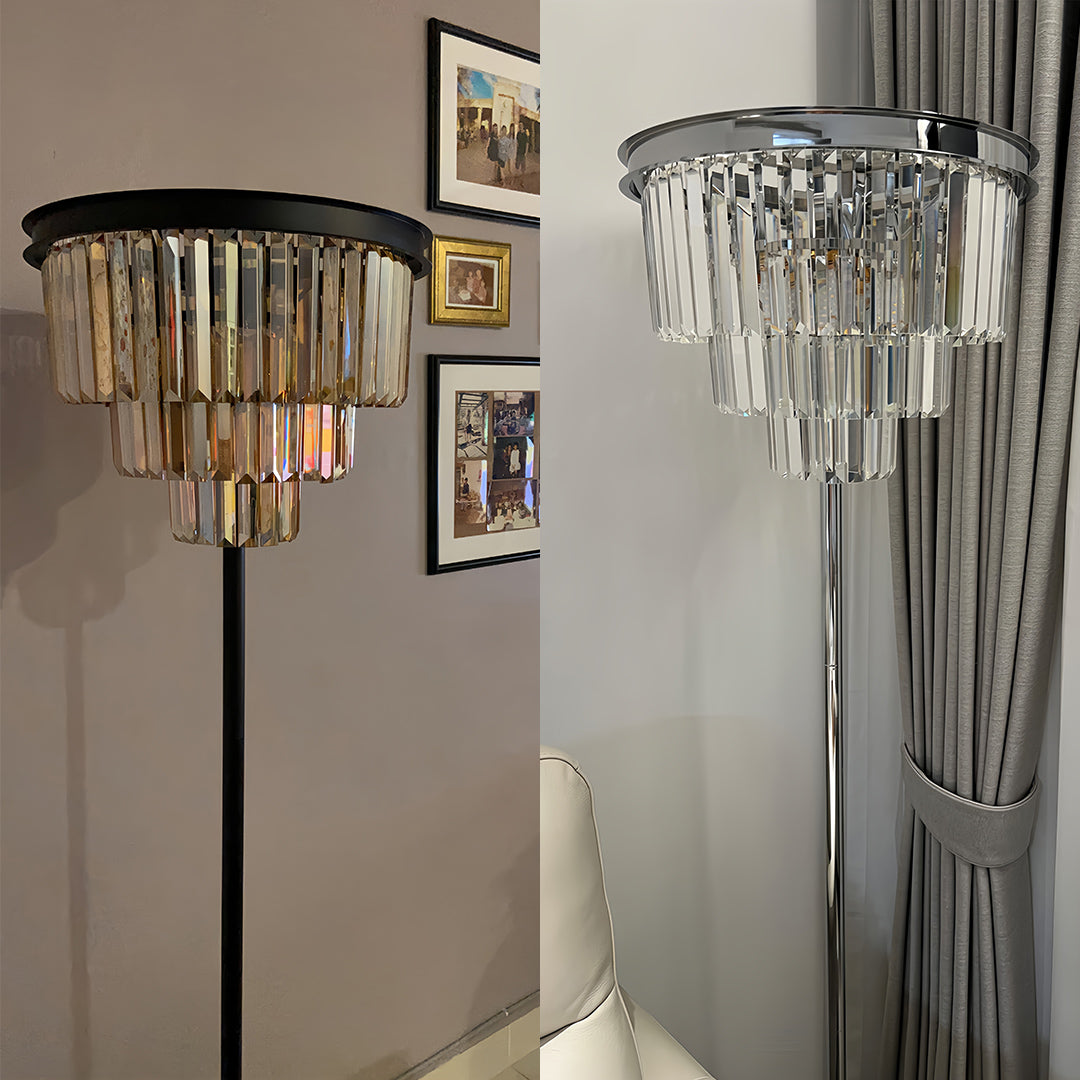 Luxury Crystal Floor Lamp - Glamorous American Design