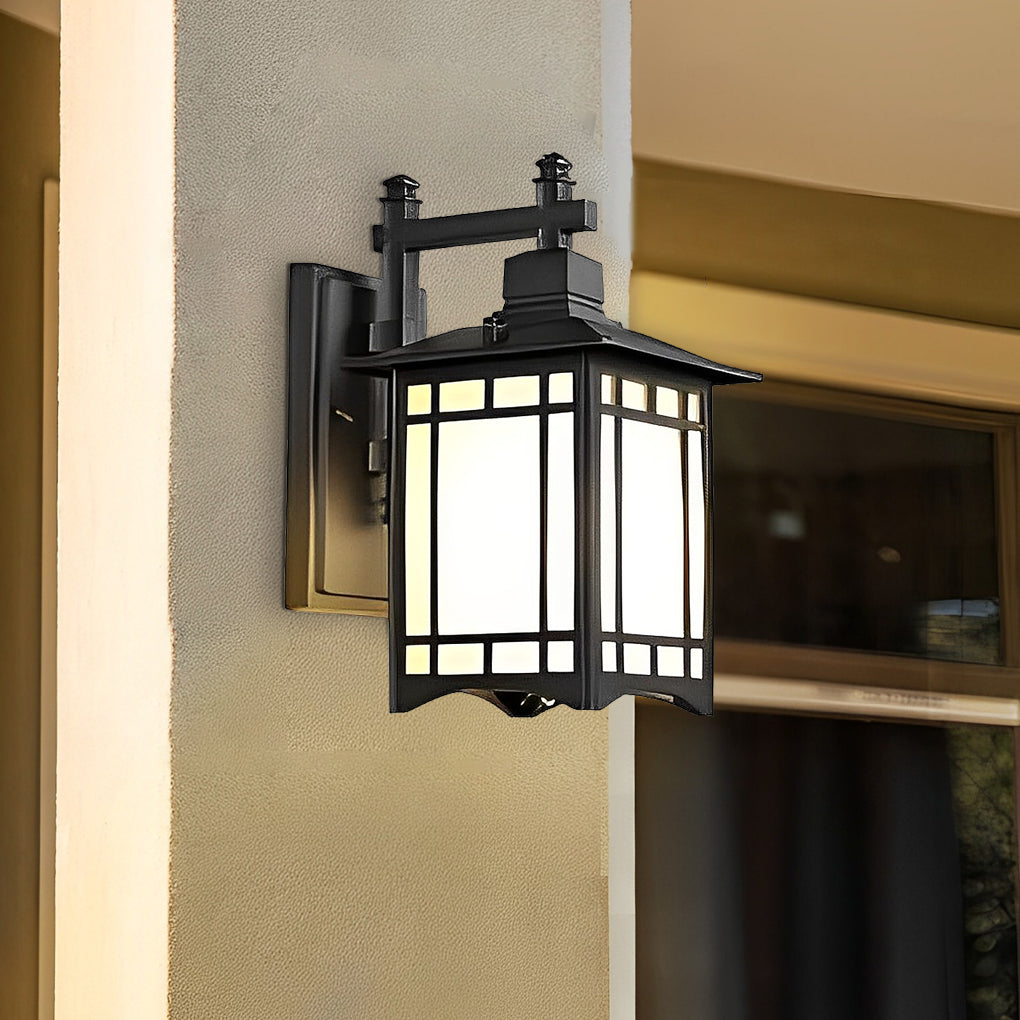 Retro LED Lantern Wall Sconce - Die-Cast Aluminum & Glass