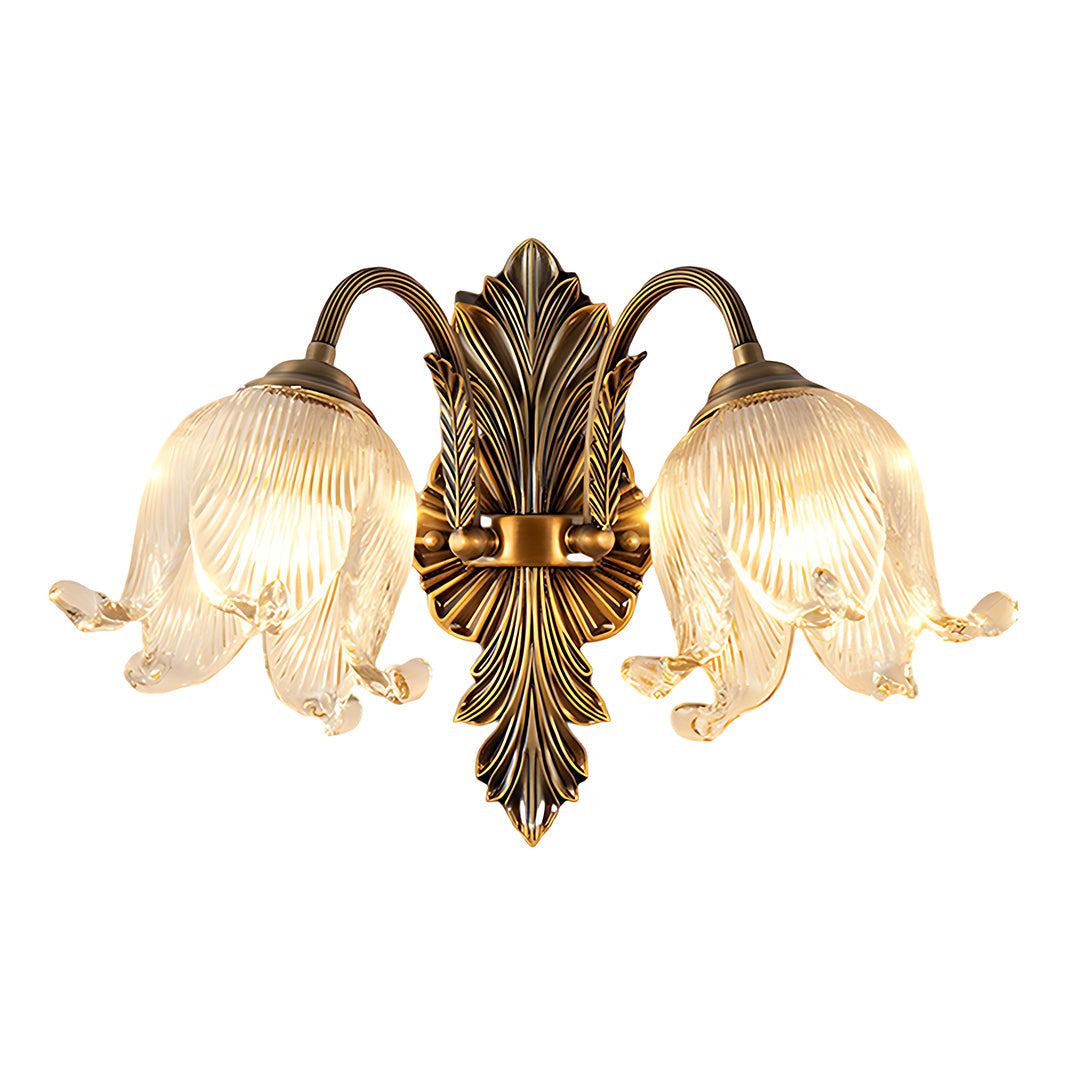 Brass Wall Light with Clear Glass Shade