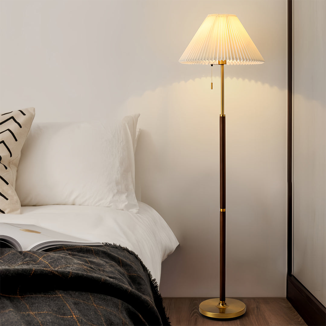 Premium Standing Lamp with Pleated Fabric Shade