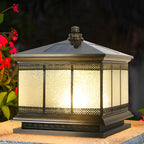 Premium Retro Copper Solar Pillar Lights - Waterproof Outdoor Fence Lamps
