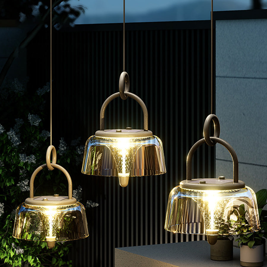 Solar-Powered Clear Pendant Lights - LED Hanging Fixtures