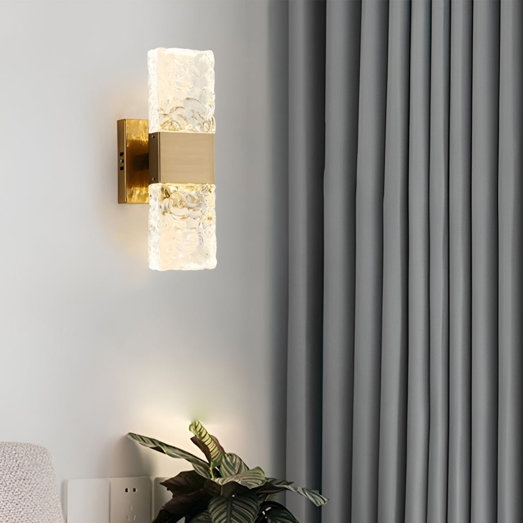 Modern LED Crystal Wall Sconces - Electroplated Up and Down Lighting