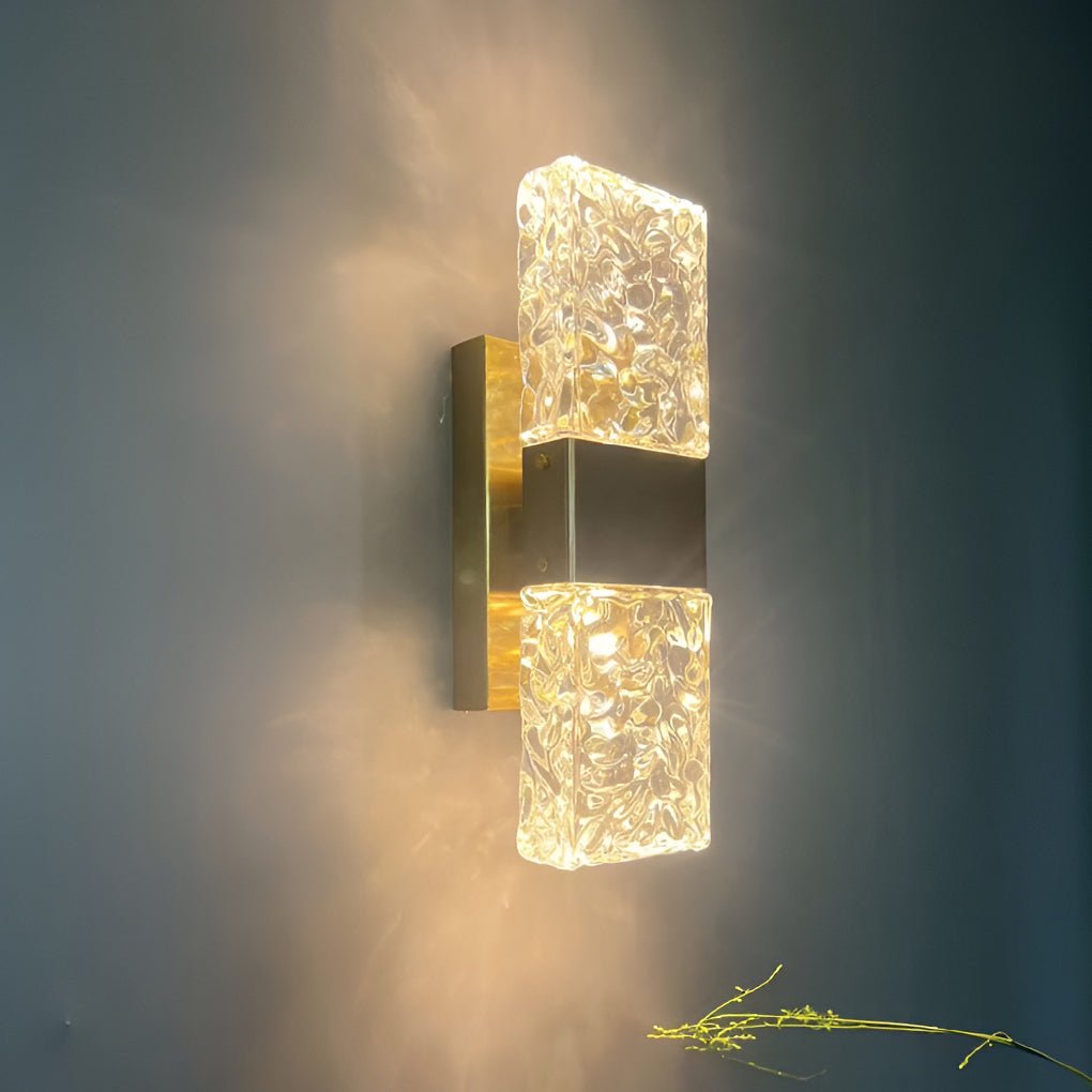 Modern LED Crystal Wall Sconces - Electroplated Up and Down Lighting