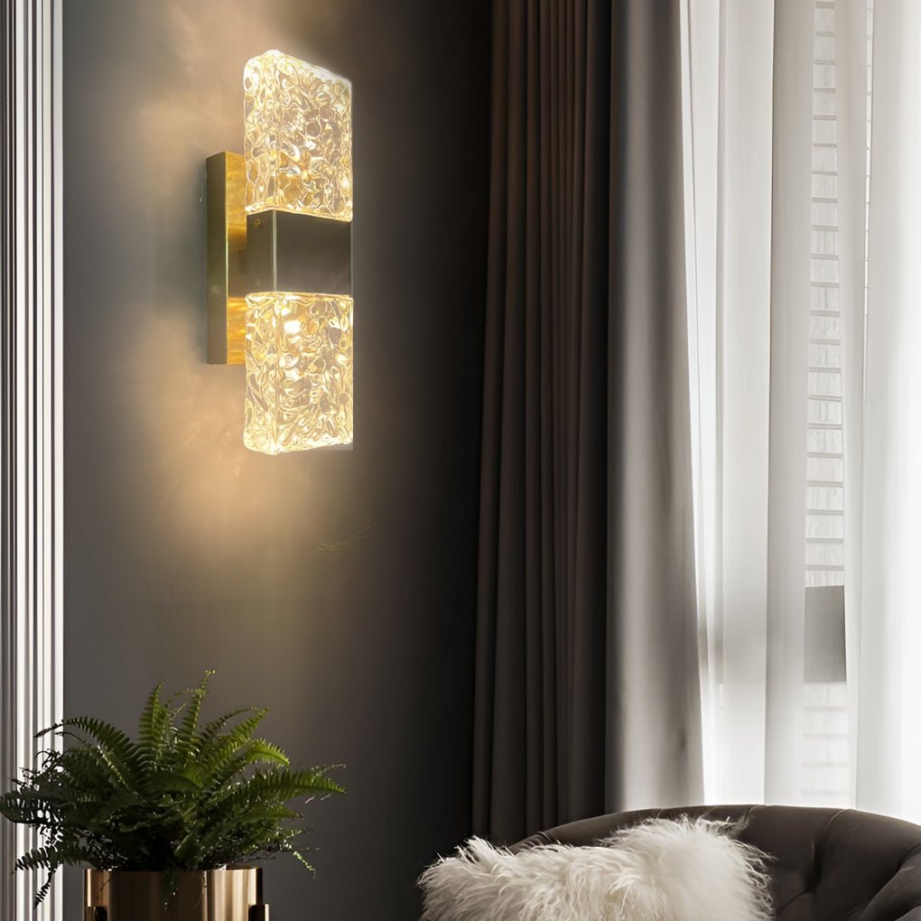Modern LED Crystal Wall Sconces - Electroplated Up and Down Lighting
