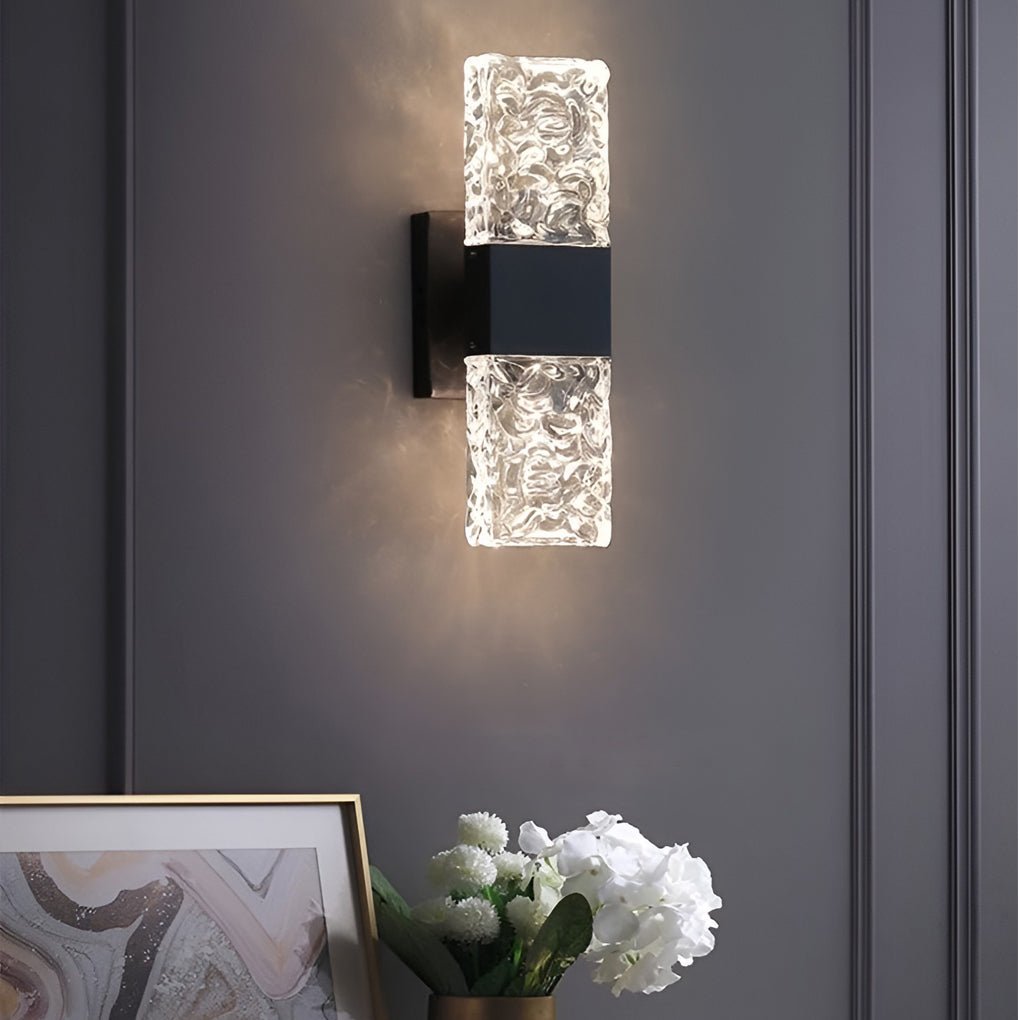 Modern LED Crystal Wall Sconces - Electroplated Up and Down Lighting