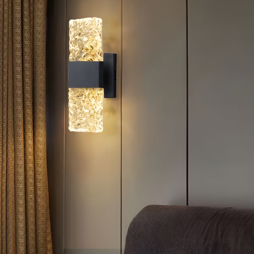 Modern LED Crystal Wall Sconces - Electroplated Up and Down Lighting