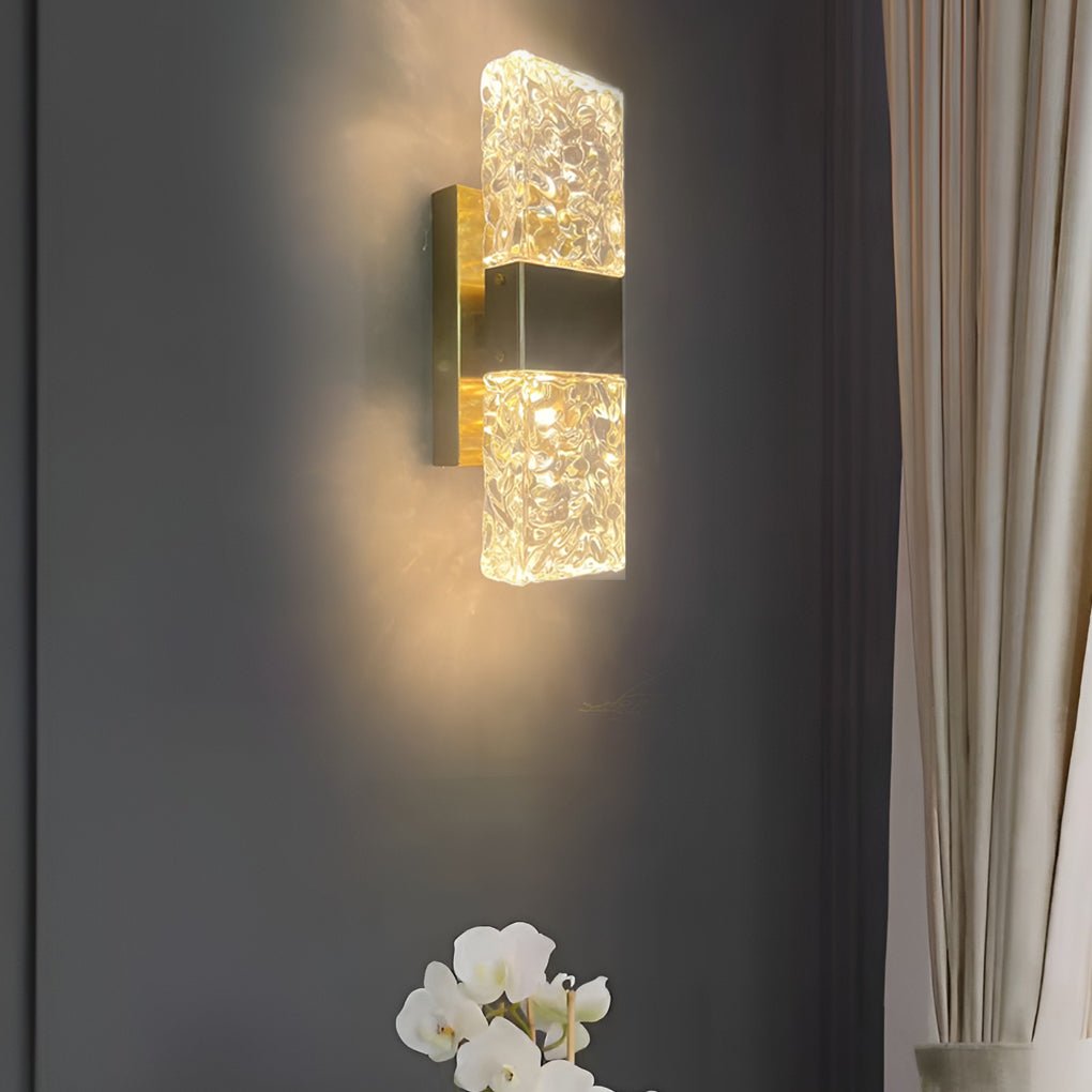 Modern LED Crystal Wall Sconces - Electroplated Up and Down Lighting