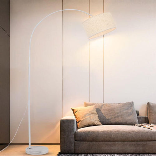 Adjustable Arc Floor Lamp with Marble Base and Shade