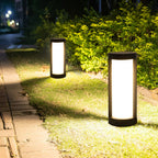 Modern Black LED Cylindrical Bollard Landscape Light