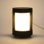 Modern Black LED Cylindrical Bollard Landscape Light
