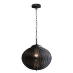 Premium Black Woven Outdoor Pendant Light - Waterproof Ceiling Fixture