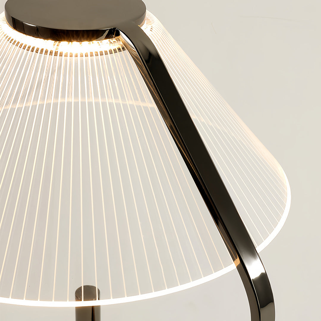 Elegant Chrome LED Floor Lamp with Acrylic Design
