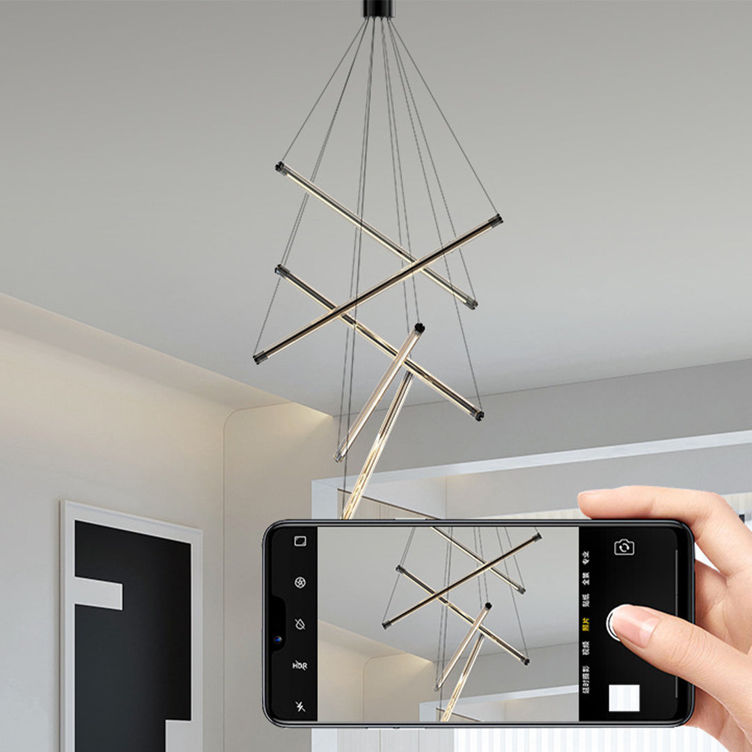 Nordic Minimalist LED Linear Chandelier