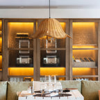Artistic Rattan and Iron Hanging Pendant Light