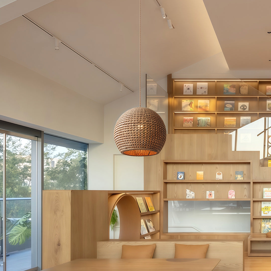 Zen Raffia Japanese Paper Pendant Light