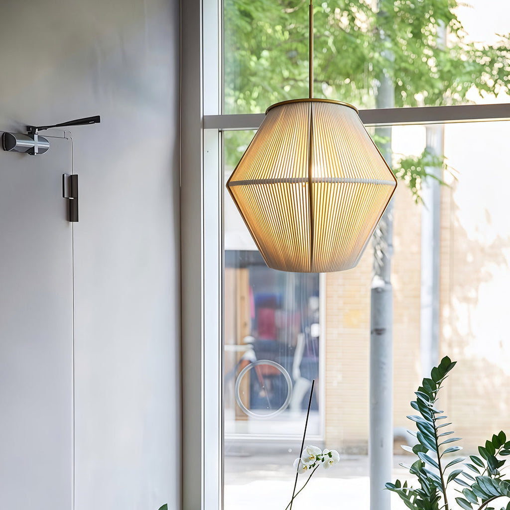 Japanese-Inspired Braided Hemp Rope Pendant Light