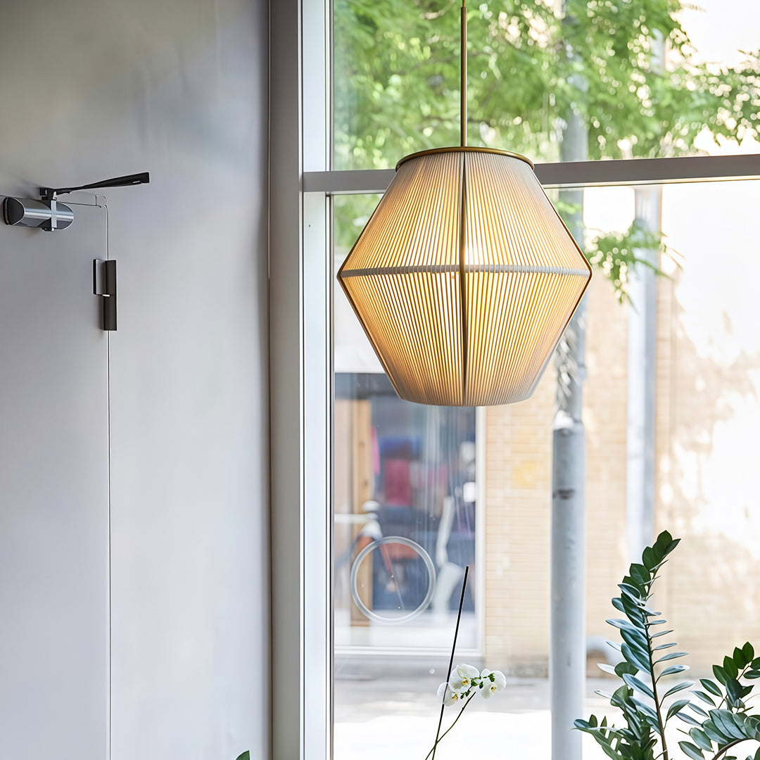 Japanese-Inspired Braided Hemp Rope Pendant Light
