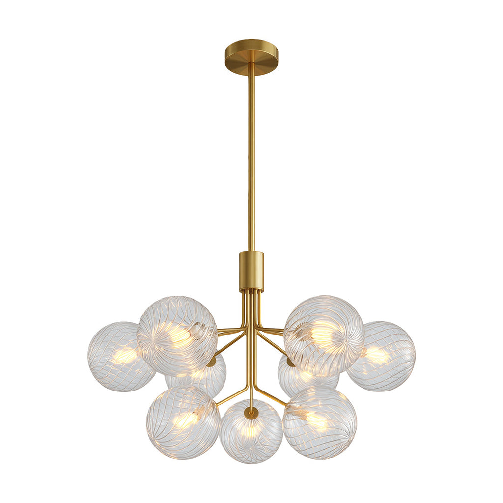 Premium Modern Copper and Glass Ball Chandelier