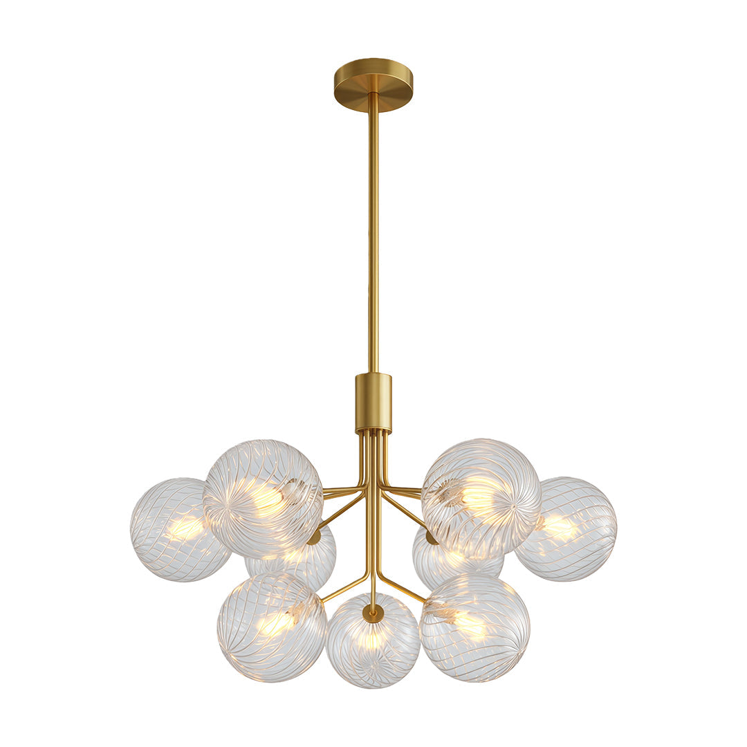 Premium Modern Copper and Glass Ball Chandelier