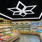 Contemporary Black LED Multi-Diamond Chandelier Ceiling Light