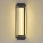 Modern Rectangular LED Outdoor Wall Light with Reeded Glass