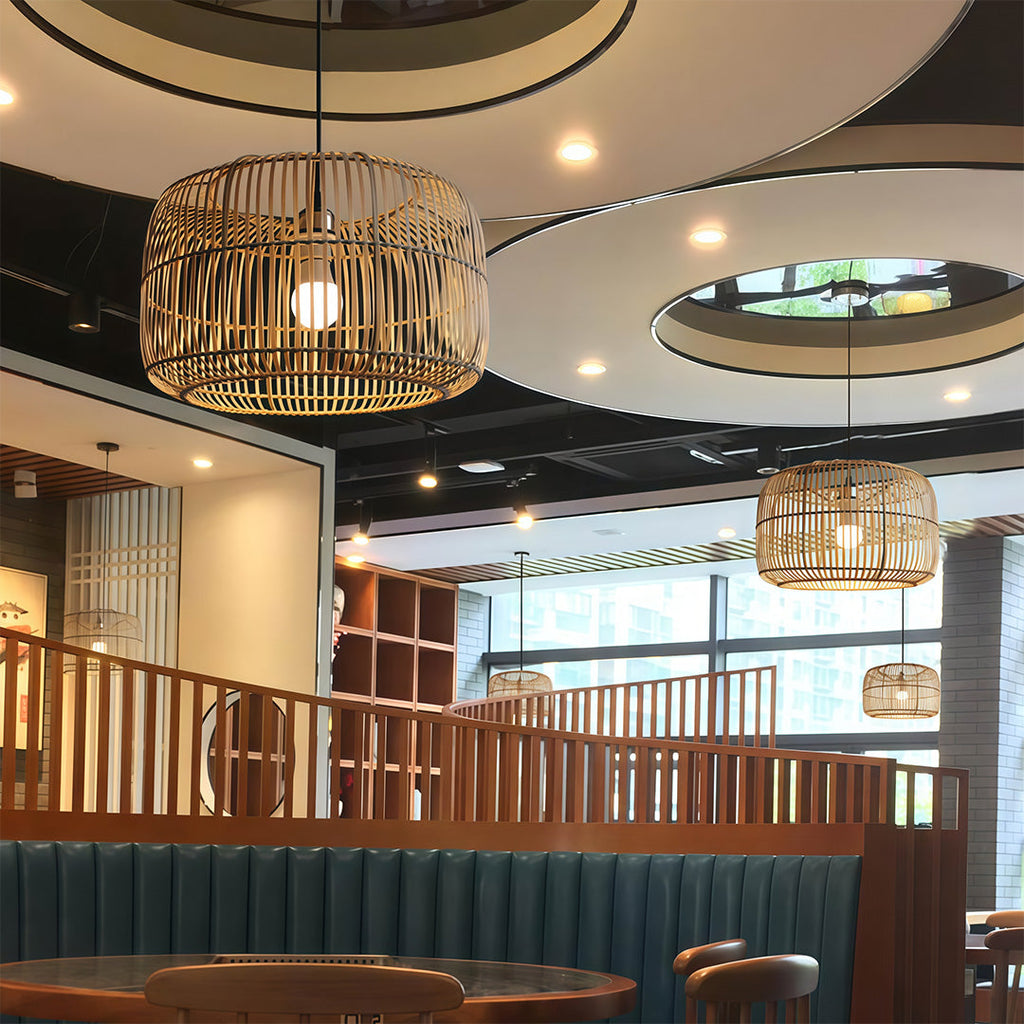 Japanese Minimalist Woven Pendant Ceiling Light