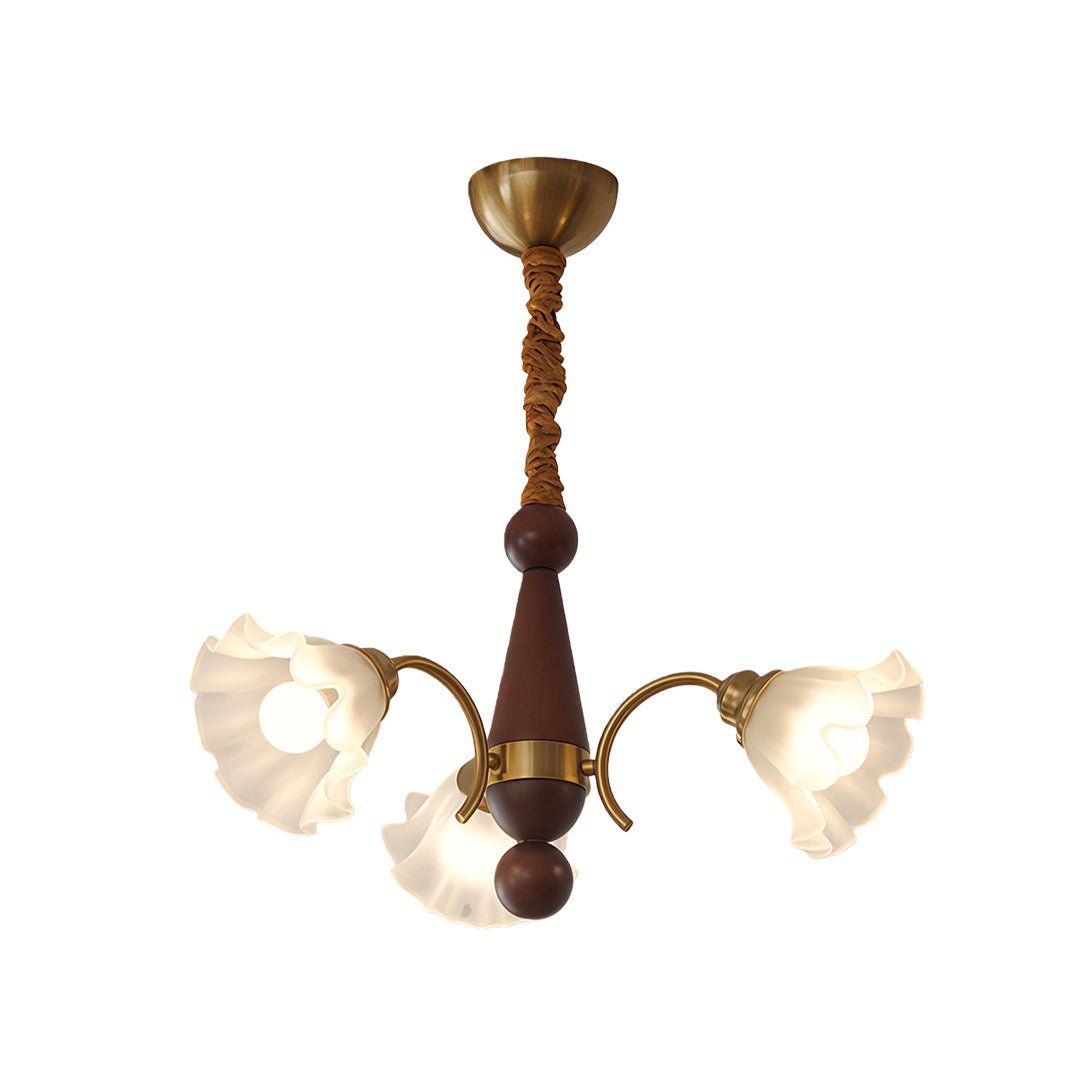 Vintage Floral Glass Chandelier Ceiling Light