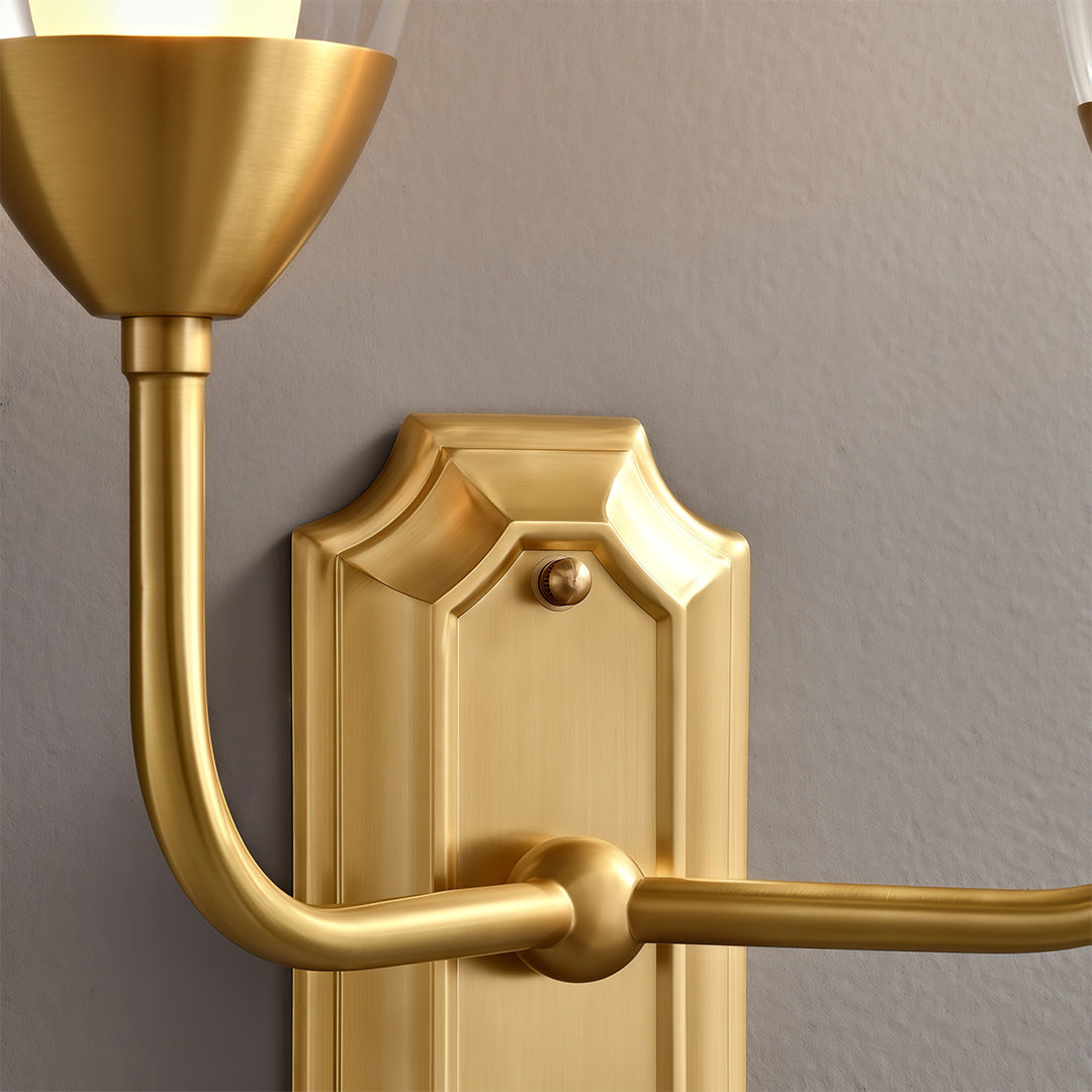Modern Luxury Dual Head Copper Glass Wall Light