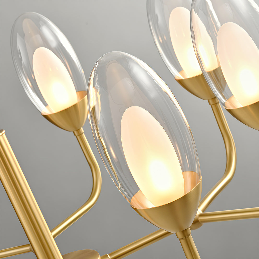 Luxury Copper Minimalist Chandelier - Modern Ceiling Light