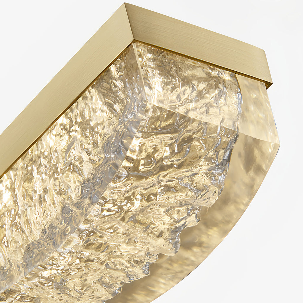 Luxury Gold Pendant Light with Resin Crystal Shade