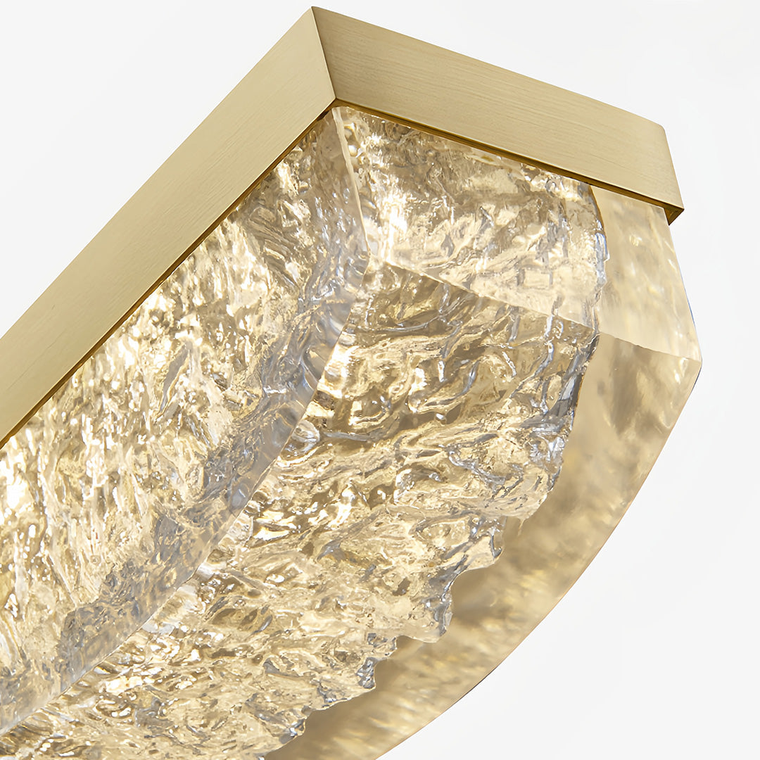 Luxury Gold Pendant Light with Resin Crystal Shade