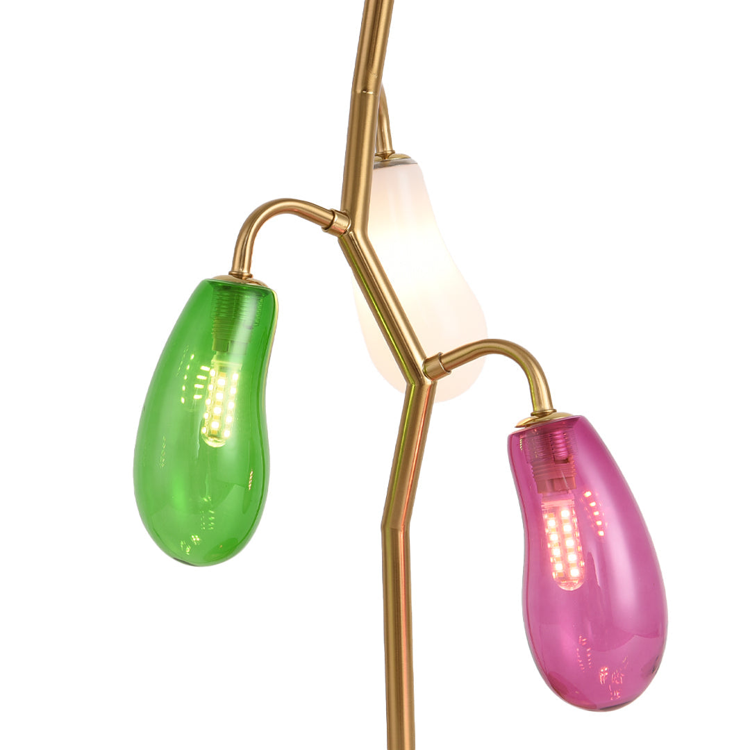 French Style Multi-Light Colored Glass Table Lamp