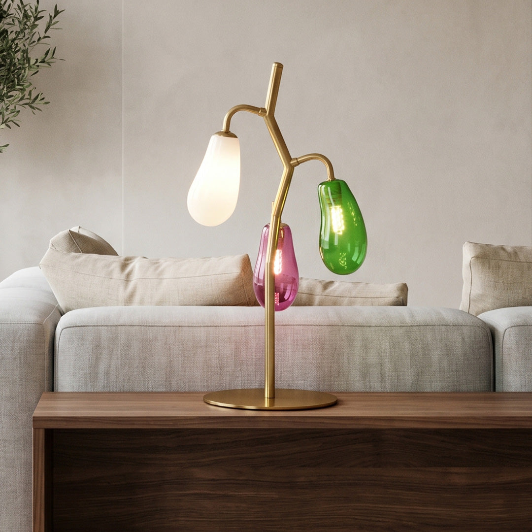 French Style Multi-Light Colored Glass Table Lamp