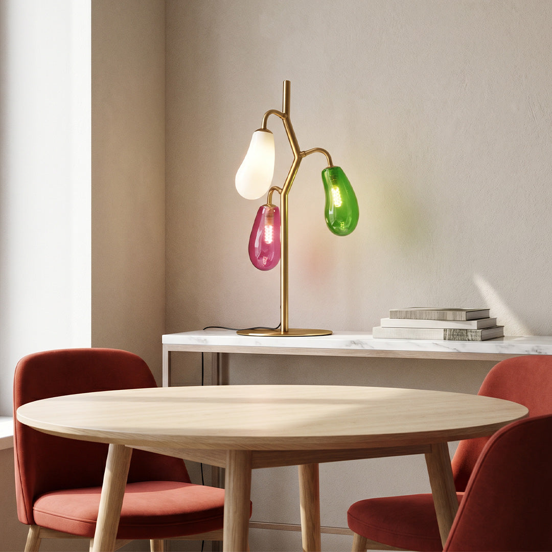 French Style Multi-Light Colored Glass Table Lamp