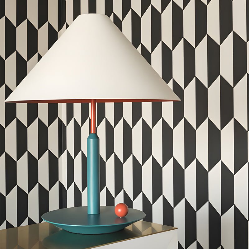 Vibrant Metal Triangle Table Lamp