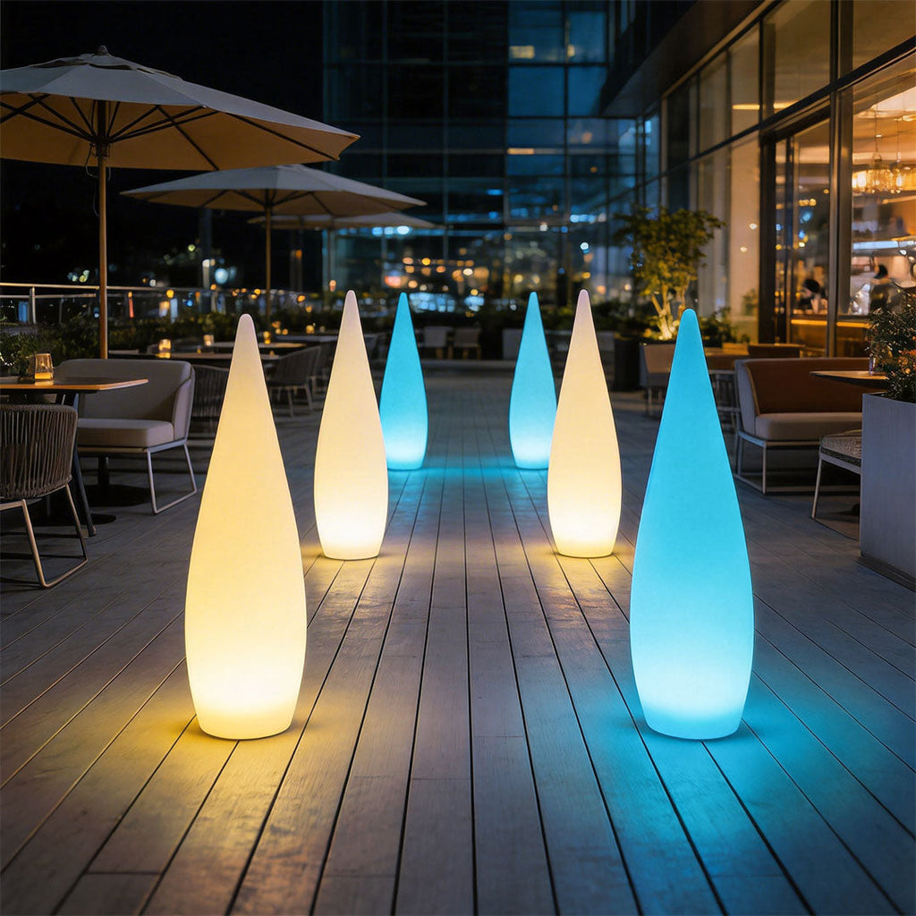 Stylish LED Teardrop Outdoor Floor Lamp - Modern Landscape Lighting