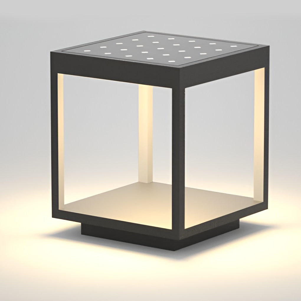 Modern Square LED Concrete Pillar Light