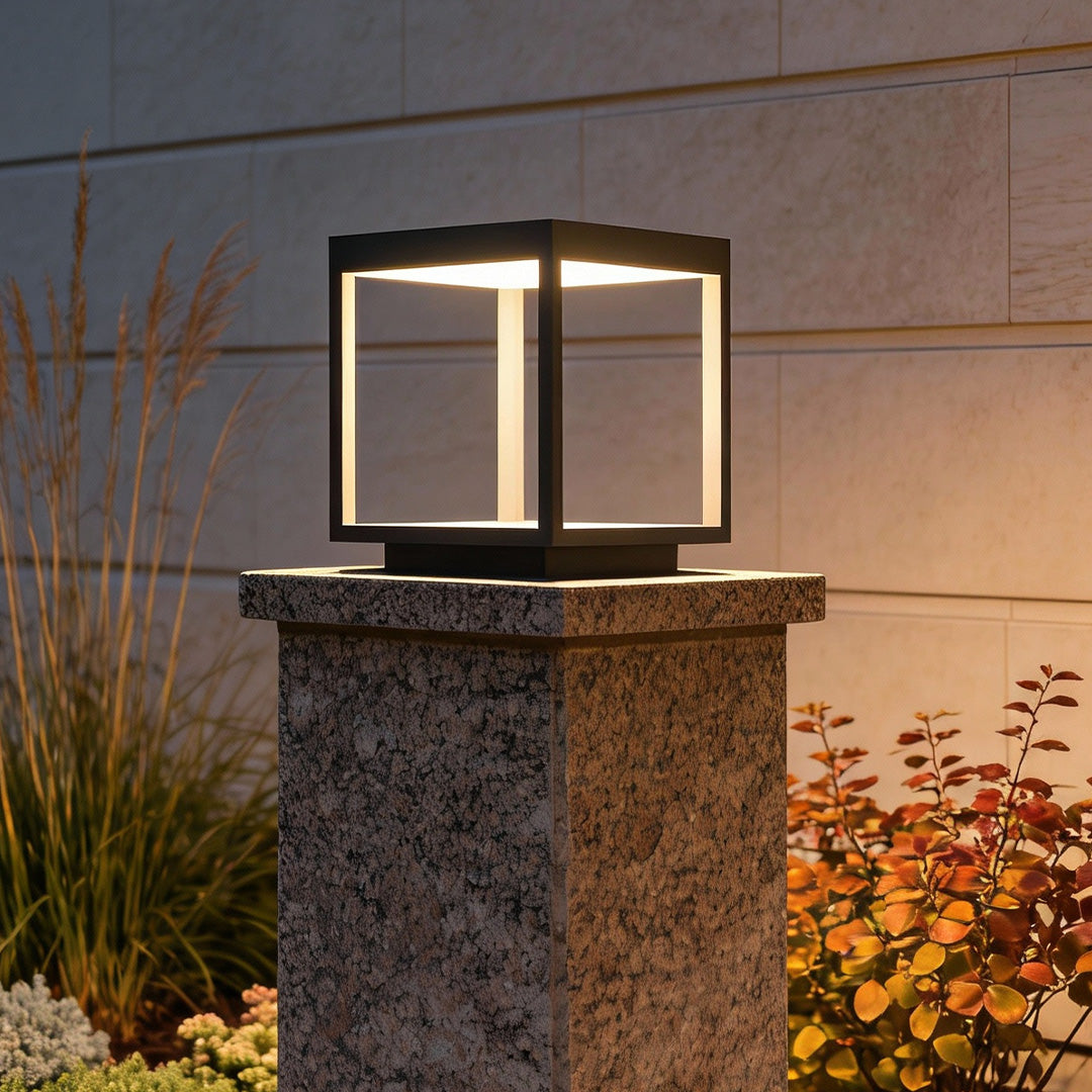 Modern Square LED Concrete Pillar Light