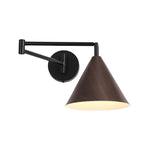 Cone-Shaped Wood Wall Sconce - 1-Light Swing Arm Fixture