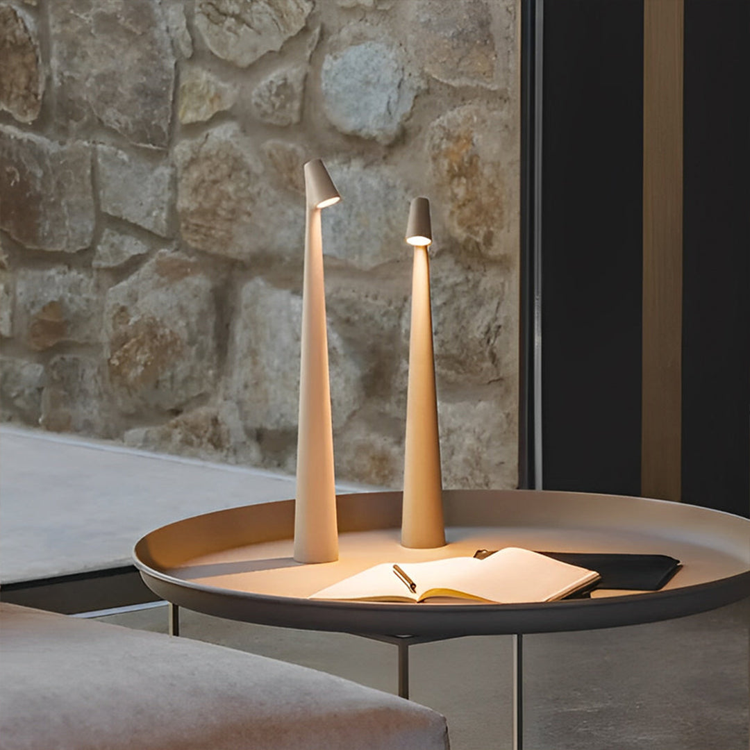 Modern Dimmable LED Cone Table Lamp - Metal Design