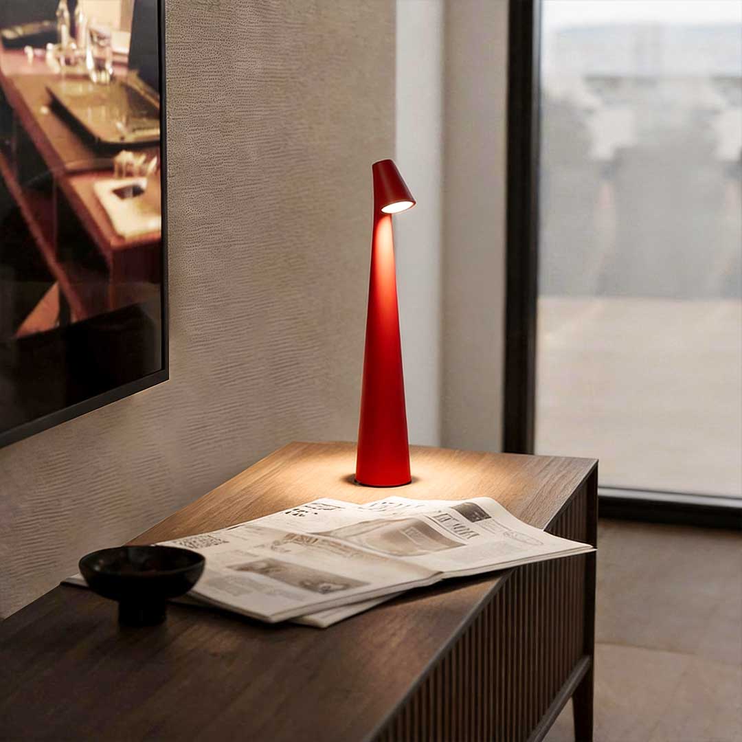 Modern Dimmable LED Cone Table Lamp - Metal Design