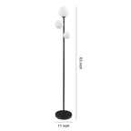 Modern 3-Light Globe Floor Lamp in Gold, Black, and White