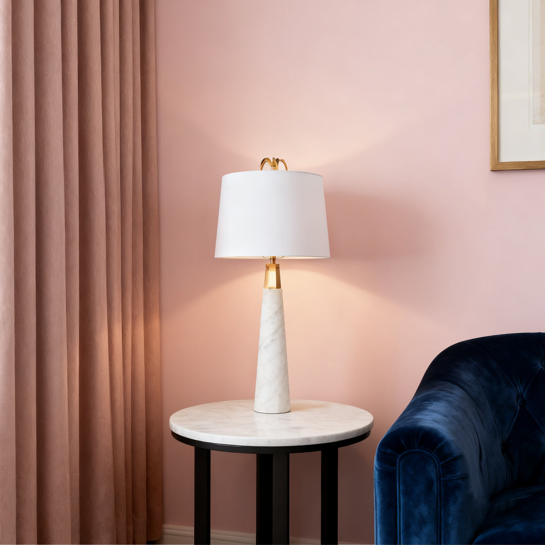 Premium Nordic White Marble Tapered Lamp