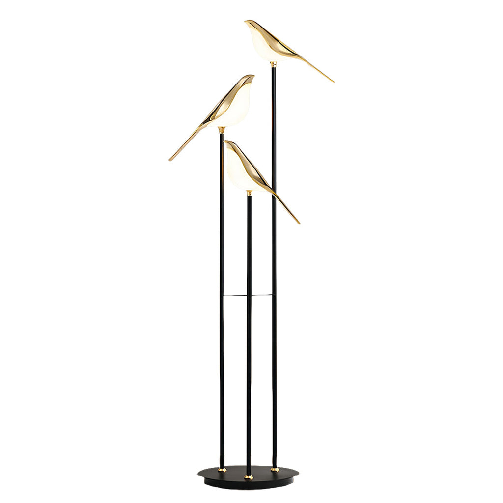 Contemporary 3-Head Bird Floor Lamp - Artistic Accent Lighting