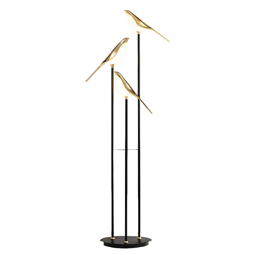 Contemporary 3-Head Bird Floor Lamp - Artistic Accent Lighting