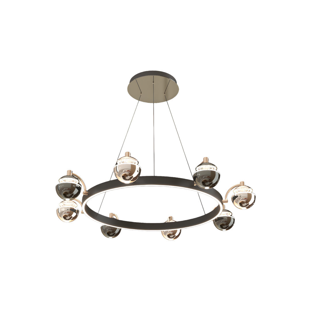 Modern Black and Gold LED Chandelier Ceiling Light