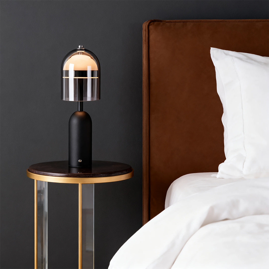 Minimalist Italian Glass Shade Table Lamp - Elegant Ambient Lighting